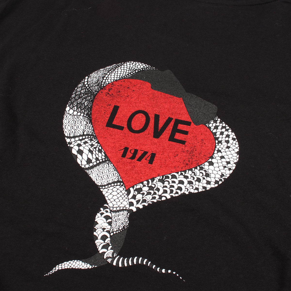 LOVE 1974 プリント クルーネック 半袖Tシャツ コットン ブラック サンローランパリ トップス SAINT LAURENT PARIS