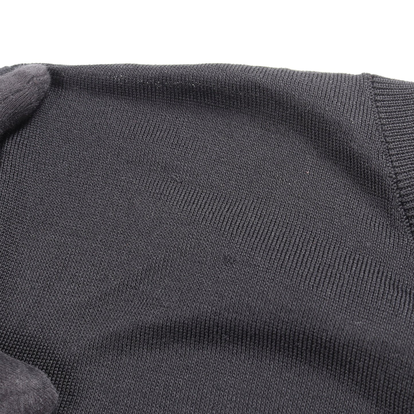 Vネック ポケット付き ニット シルク カシミヤ ブラック エンポリオアルマーニ トップス EMPORIO ARMANI
