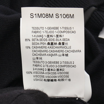 Vネック ポケット付き ニット シルク カシミヤ ブラック エンポリオアルマーニ トップス EMPORIO ARMANI
