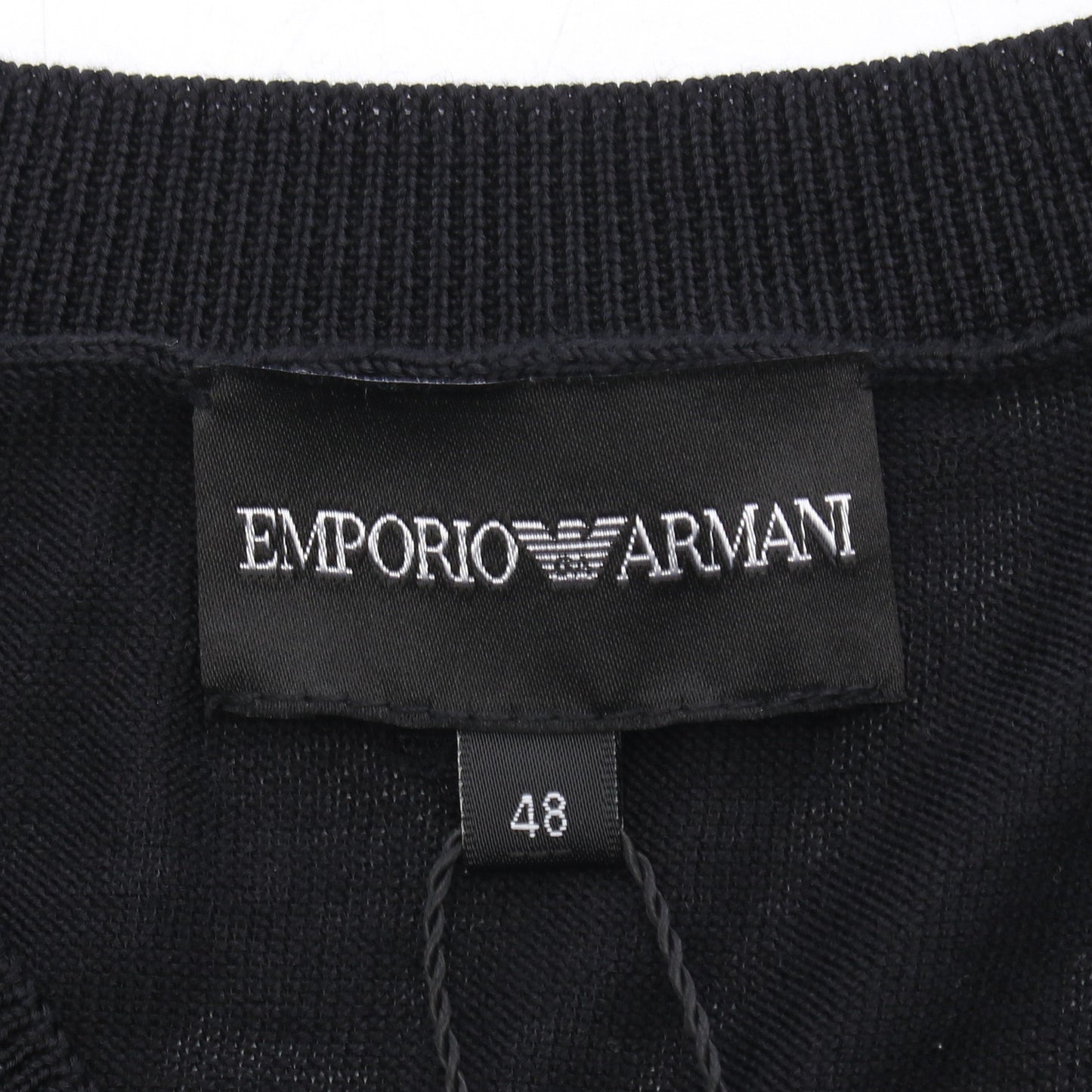 Vネック ポケット付き ニット シルク カシミヤ ブラック エンポリオアルマーニ トップス EMPORIO ARMANI