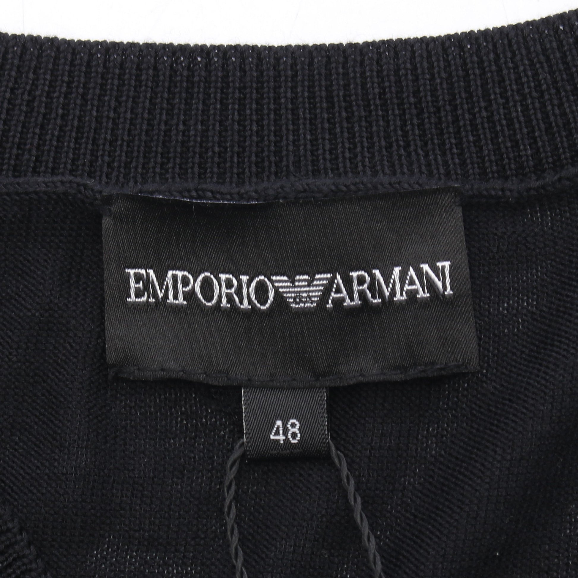 Vネック ポケット付き ニット シルク カシミヤ ブラック エンポリオアルマーニ トップス EMPORIO ARMANI