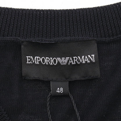 Vネック ポケット付き ニット シルク カシミヤ ブラック エンポリオアルマーニ トップス EMPORIO ARMANI