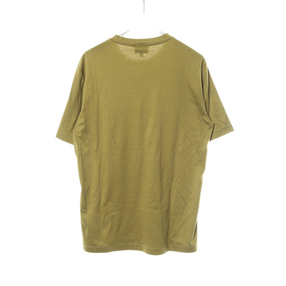 ロゴ ベロアポケット付き 半袖Tシャツ コットン イエローグリーン ジョルジオアルマーニ