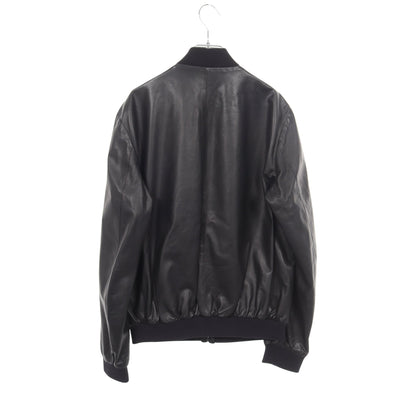 総柄 ジップアップ レザージャケット レザー ブラック ジョルジオアルマーニ アウター GIORGIO ARMANI