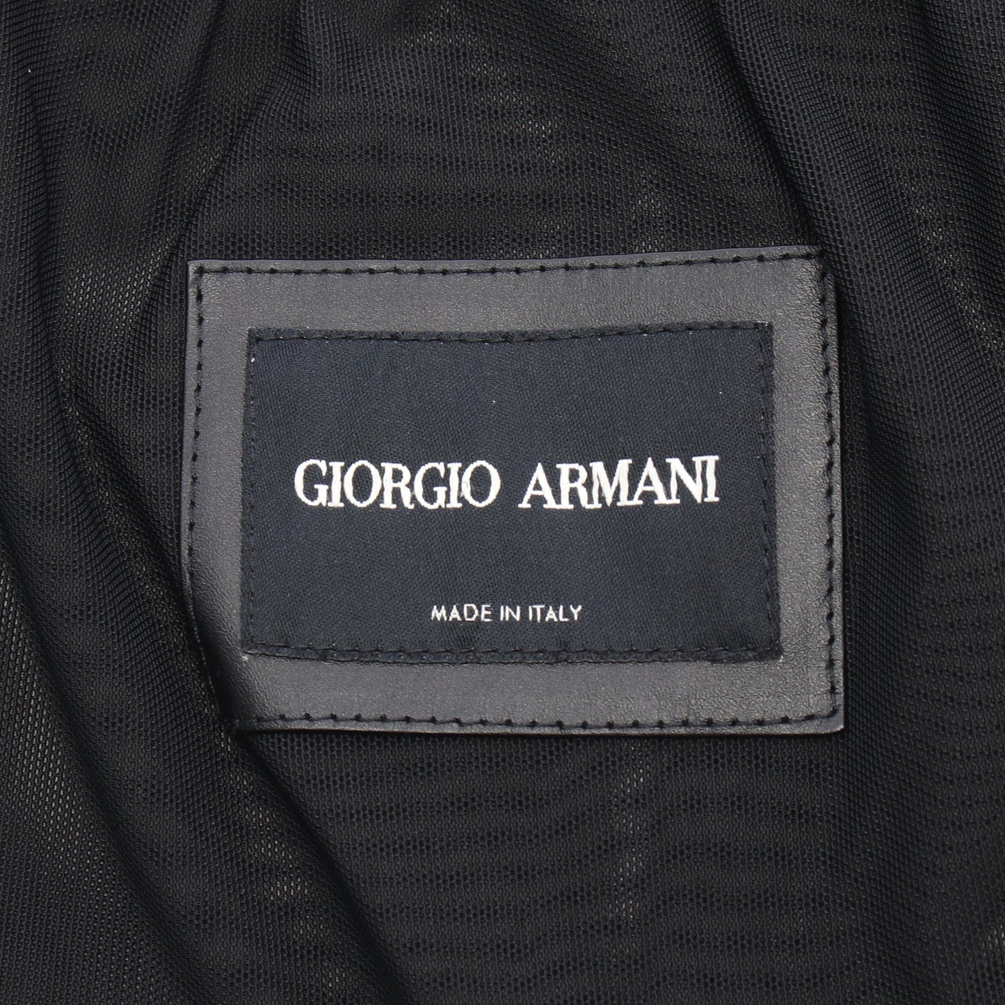 総柄 ジップアップ レザージャケット レザー ブラック ジョルジオアルマーニ アウター GIORGIO ARMANI