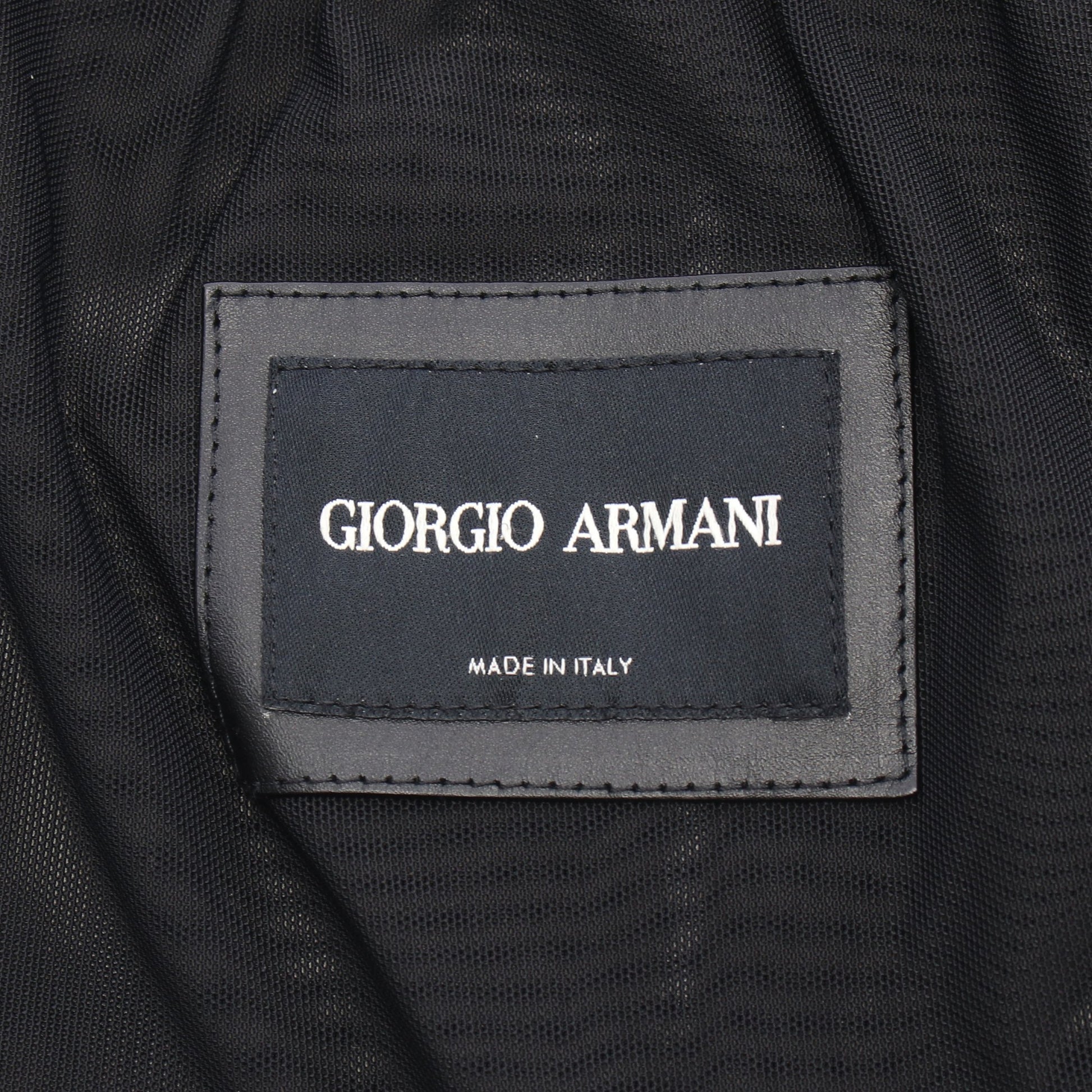 総柄 ジップアップ レザージャケット レザー ブラック ジョルジオアルマーニ アウター GIORGIO ARMANI