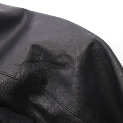 総柄 ジップアップ レザージャケット レザー ブラック ジョルジオアルマーニ アウター GIORGIO ARMANI