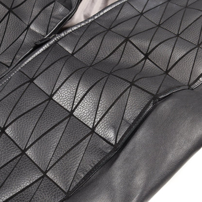 総柄 ジップアップ レザージャケット レザー ブラック ジョルジオアルマーニ アウター GIORGIO ARMANI