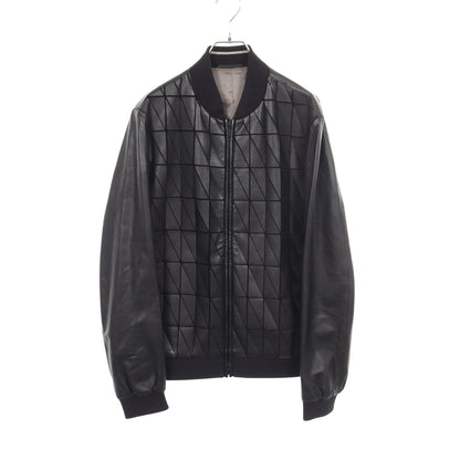 総柄 ジップアップ レザージャケット レザー ブラック ジョルジオアルマーニ アウター GIORGIO ARMANI