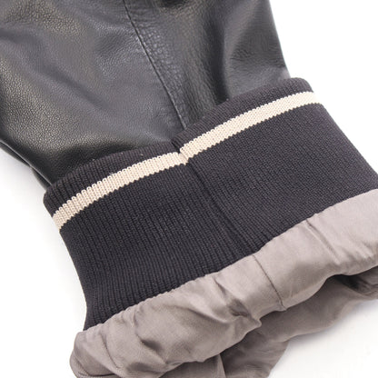 総柄 ジップアップ レザージャケット レザー ブラック ジョルジオアルマーニ アウター GIORGIO ARMANI
