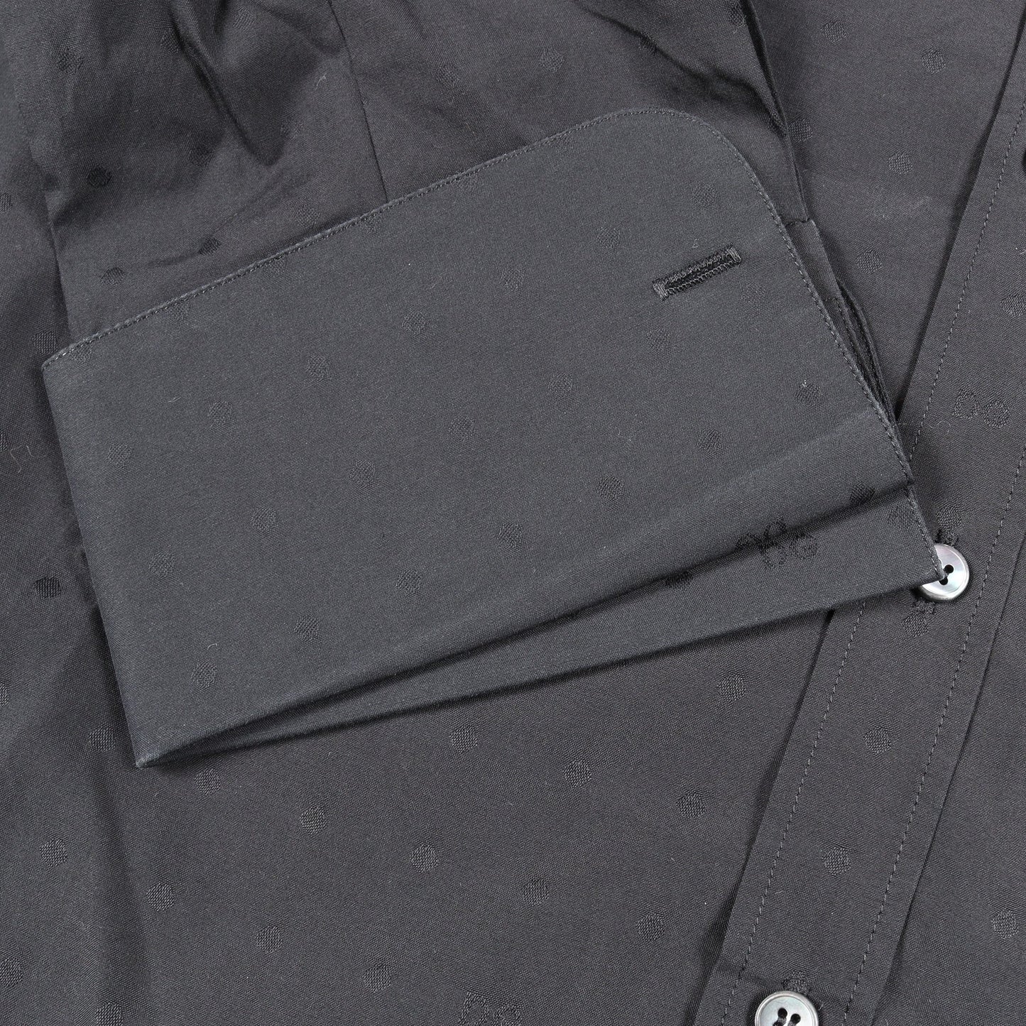 SARTORIA ドット 長袖 シャツ コットン ブラック ドルチェアンドガッバーナ