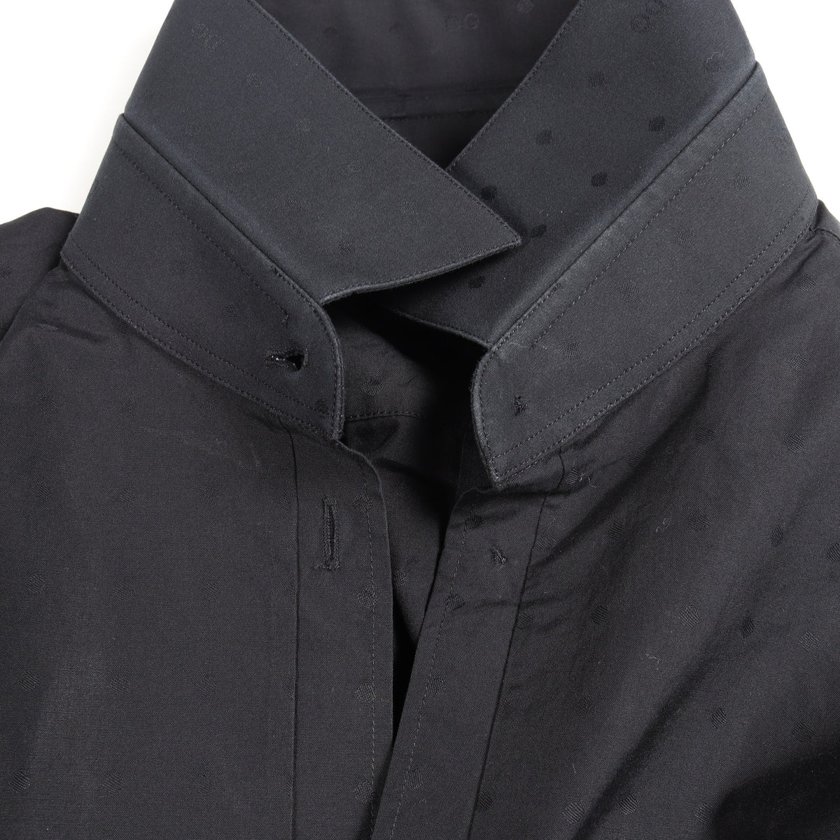 SARTORIA ドット 長袖 シャツ コットン ブラック ドルチェアンドガッバーナ