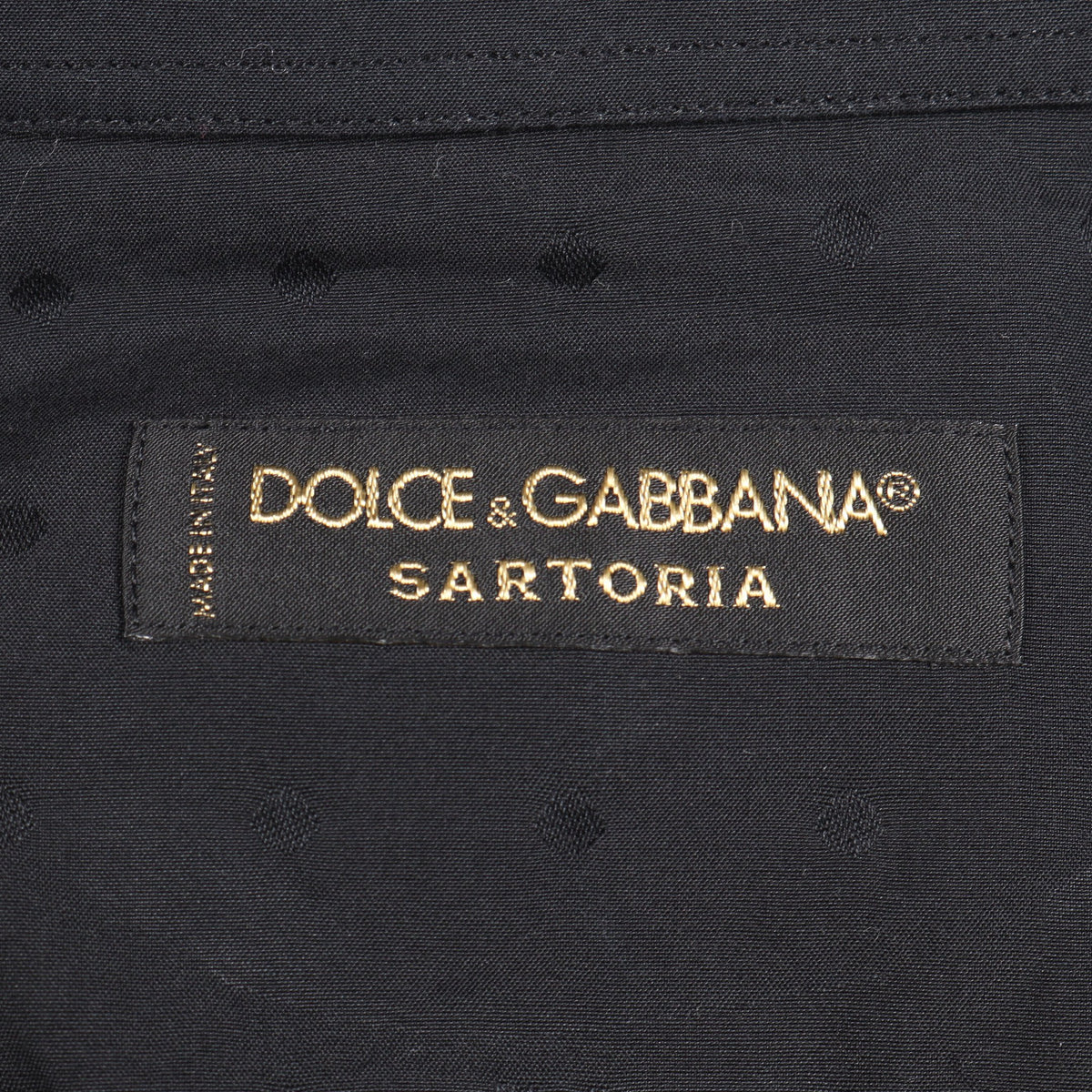 SARTORIA ドット 長袖 シャツ コットン ブラック ドルチェアンドガッバーナ