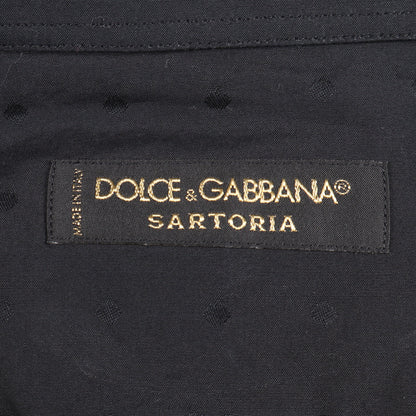 SARTORIA ドット 長袖 シャツ コットン ブラック ドルチェアンドガッバーナ