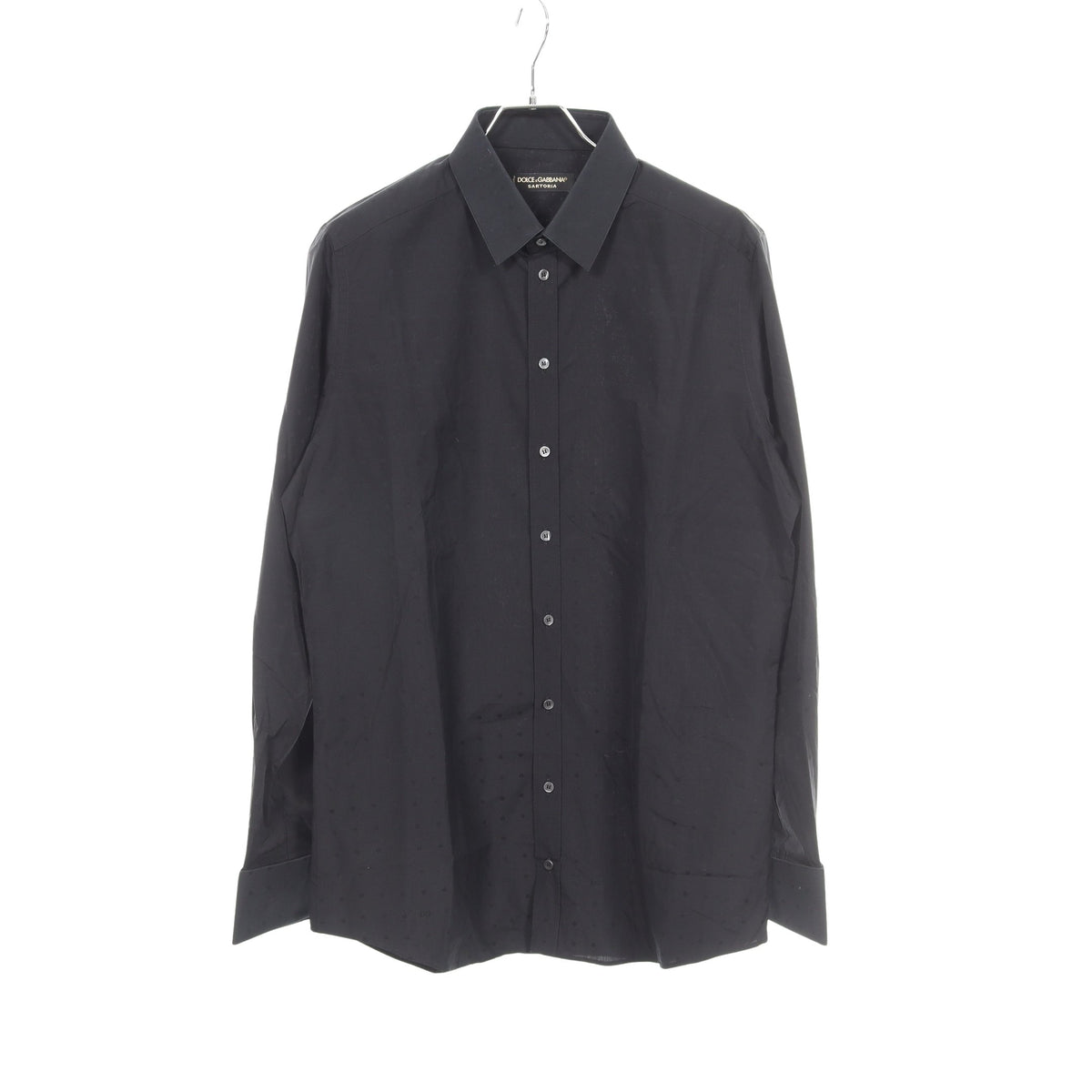 SARTORIA ドット 長袖 シャツ コットン ブラック ドルチェアンドガッバーナ