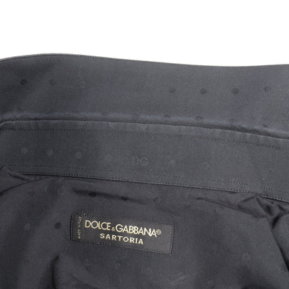 SARTORIA ドット 長袖 シャツ コットン ブラック ドルチェアンドガッバーナ