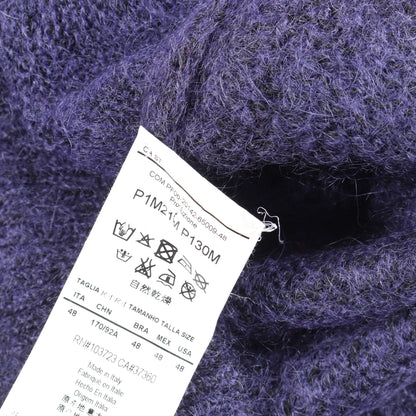 クルーネック ニット ナイロン モヘヤ パープル エンポリオアルマーニ