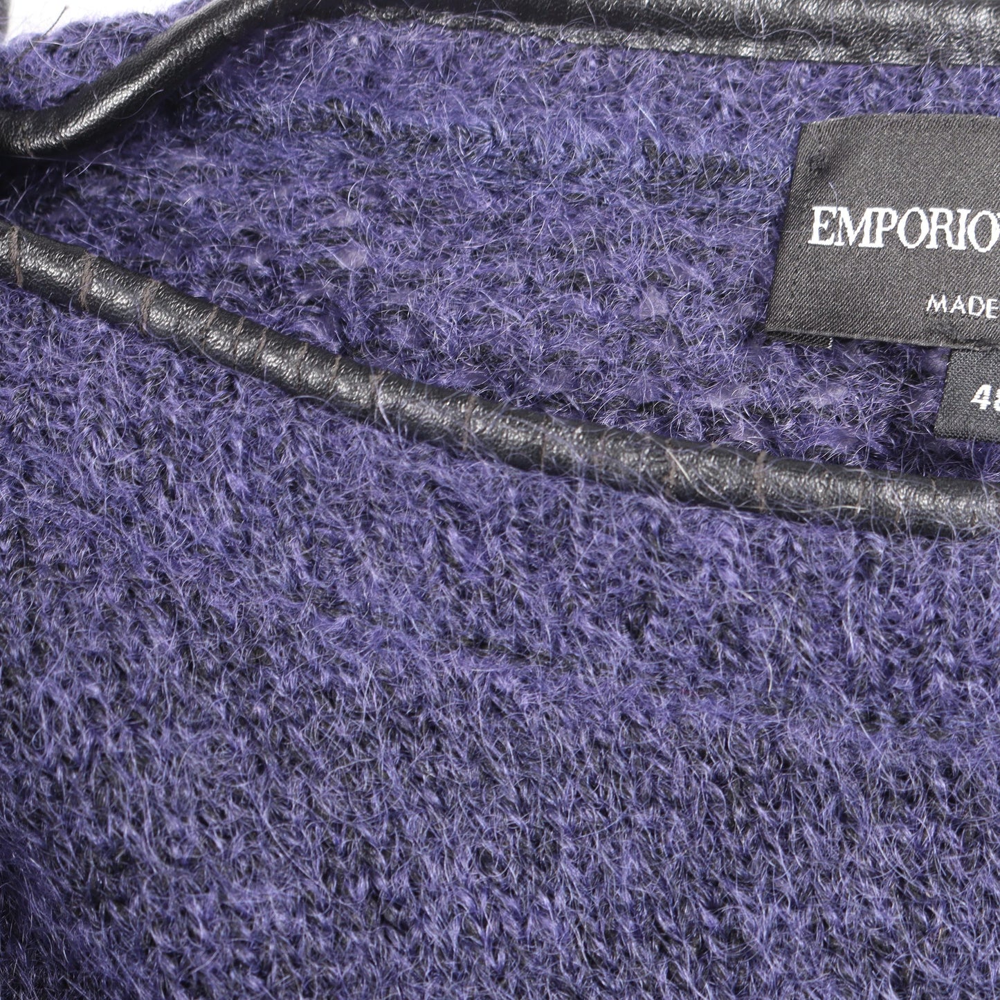 クルーネック ニット ナイロン モヘヤ パープル エンポリオアルマーニ