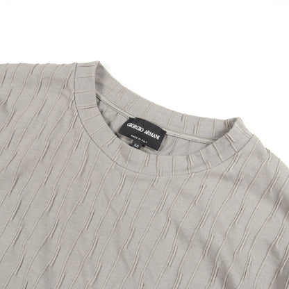 ストライプ 半袖Tシャツ ビスコース ナイロン グレー ジョルジオアルマーニ トップス GIORGIO ARMANI