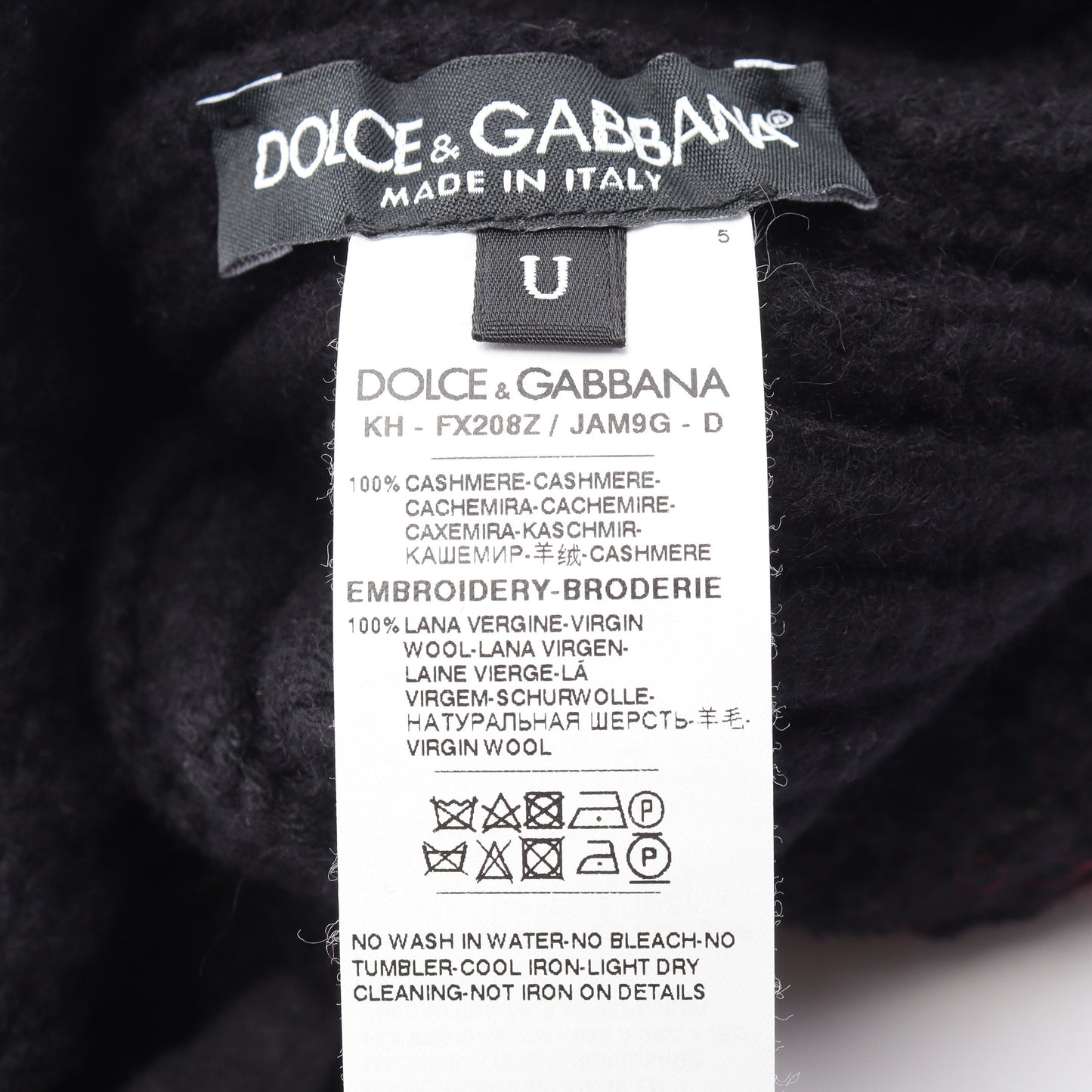 ロゴ ポンポン付き ビーニー カシミヤ ブラック グレー マルチカラー ドルチェアンドガッバーナ 財布・小物 DOLCE&GABBANA