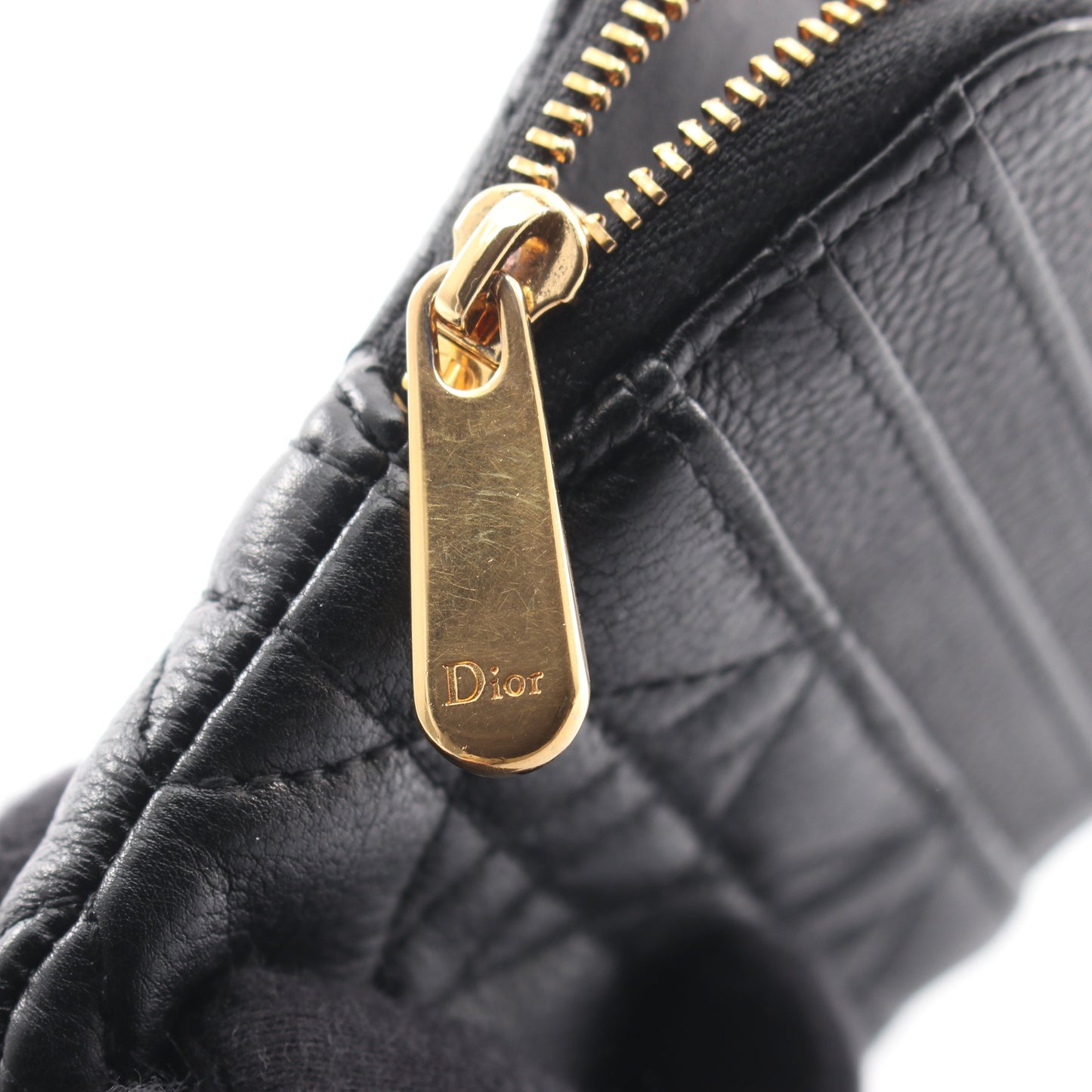 Caro Lavender ウォレット カナージュ コインケース レザー ブラック クリスチャンディオール 財布・小物 Christian Dior