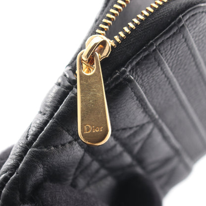 Caro Lavender ウォレット カナージュ コインケース レザー ブラック クリスチャンディオール 財布・小物 Christian Dior