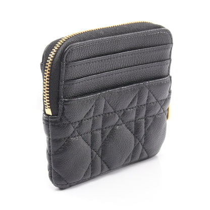 Caro Lavender ウォレット カナージュ コインケース レザー ブラック クリスチャンディオール 財布・小物 Christian Dior