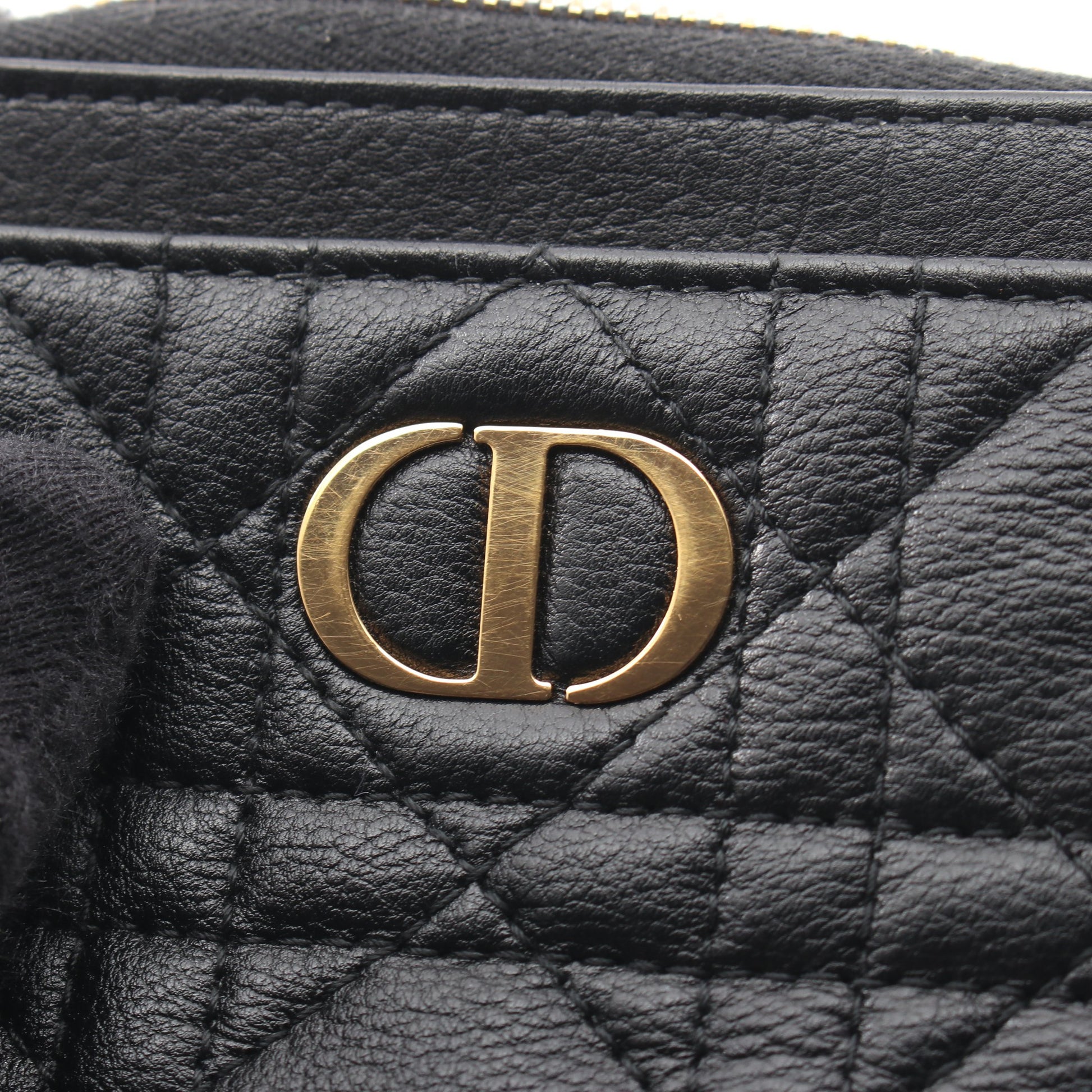 Caro Lavender ウォレット カナージュ コインケース レザー ブラック クリスチャンディオール 財布・小物 Christian Dior