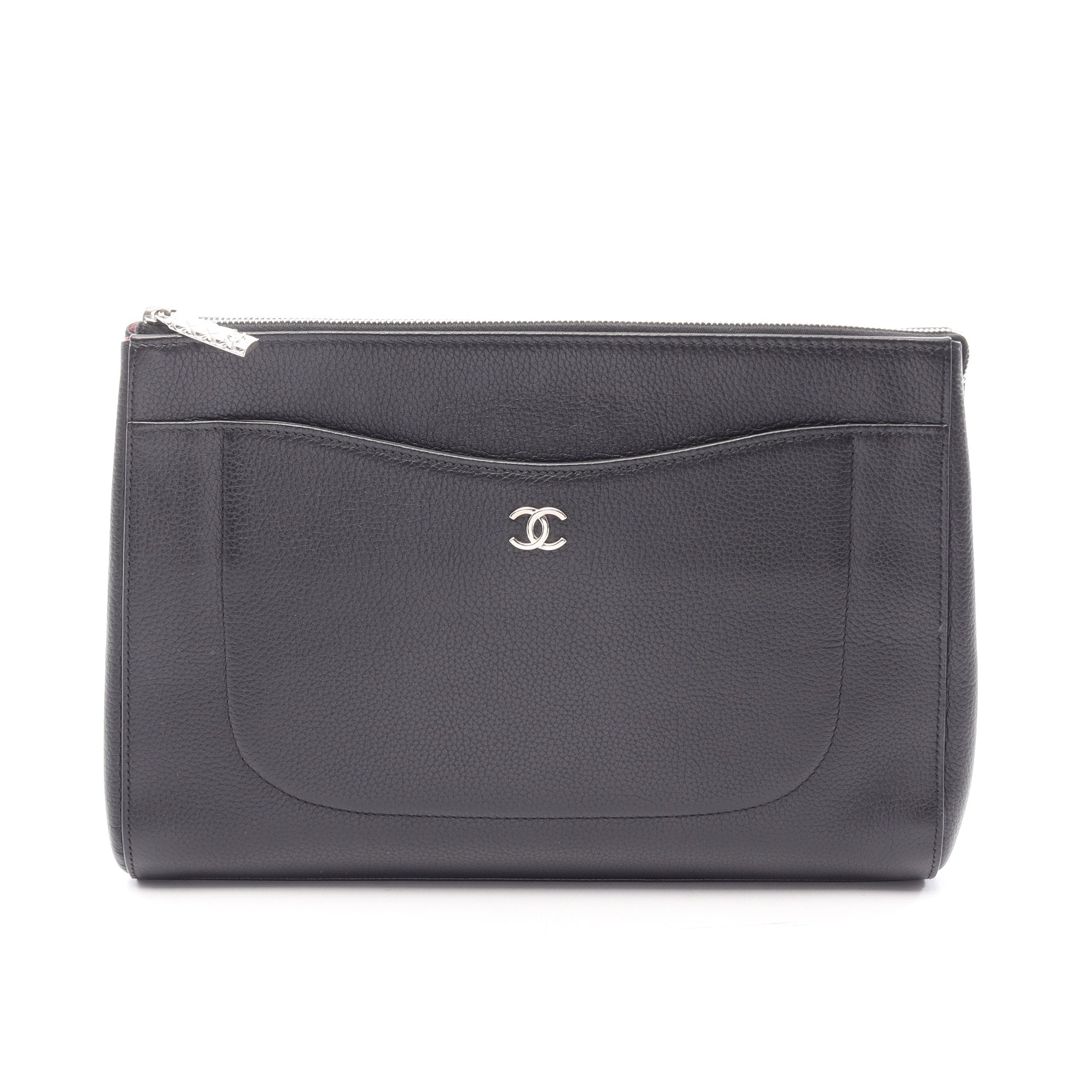 クラッチバッグ ココマーク CHANEL　ビコローレ　ココマーク　クラッチバッグ レザー シャネル シルバー金具 ブラック バッグ