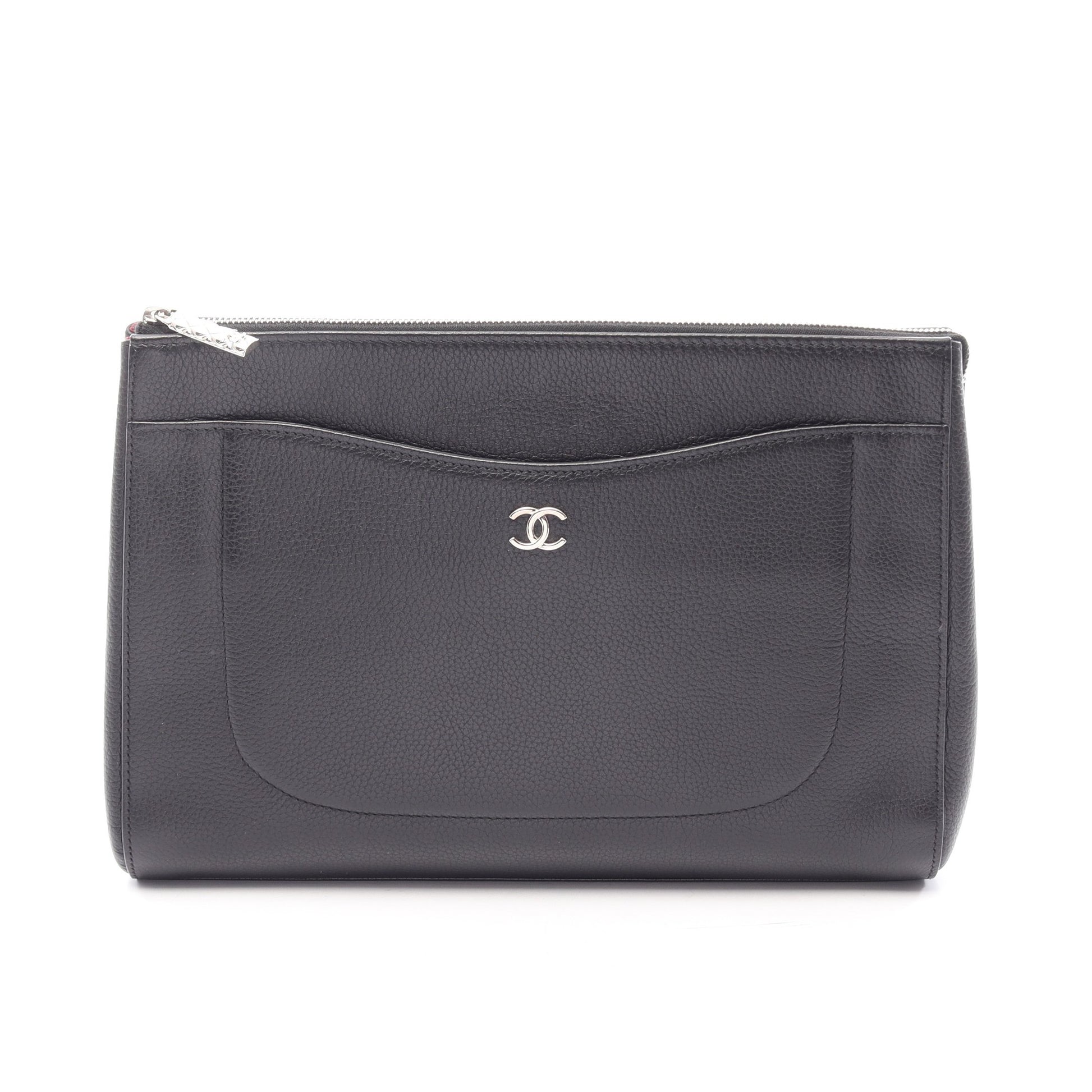 ココマーク クラッチバッグ レザー ブラック シルバー金具 シャネル バッグ CHANEL