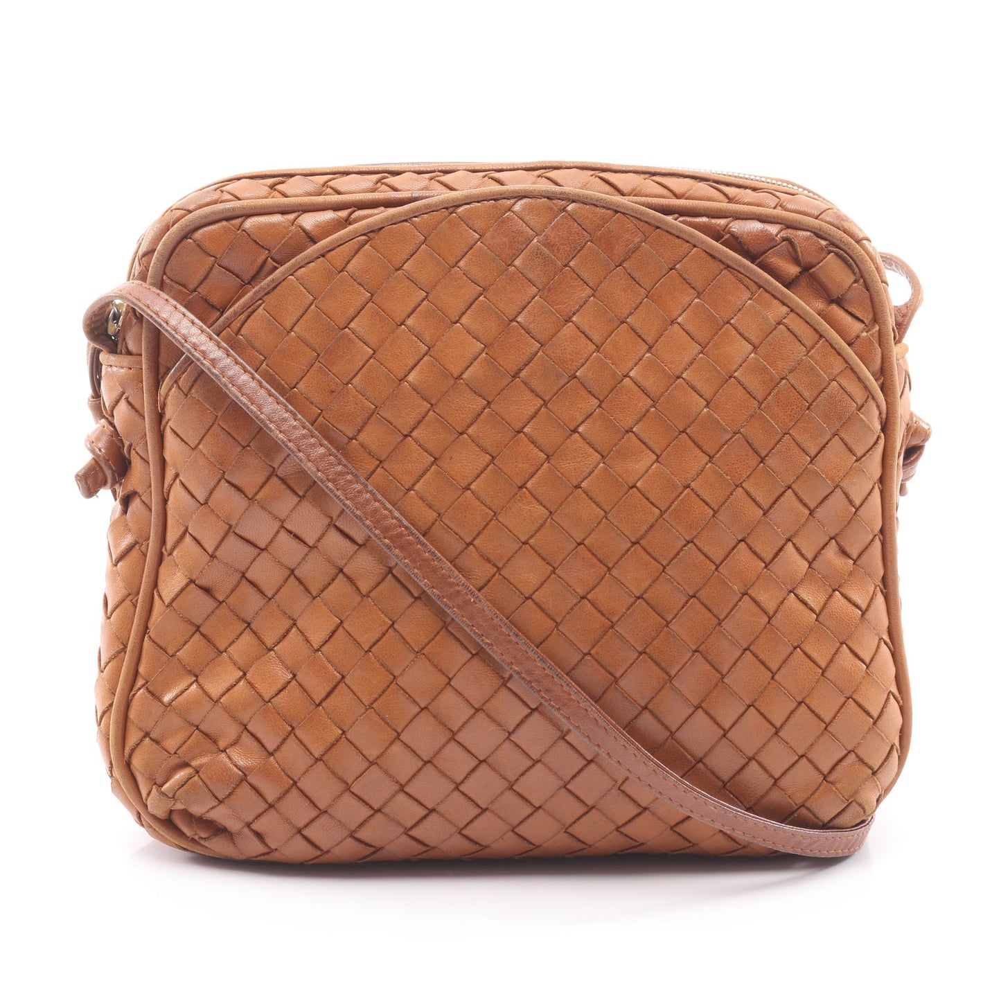 イントレチャート ショルダーバッグ レザー ブラウン ボッテガヴェネタ バッグ BOTTEGA VENETA