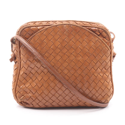 イントレチャート ショルダーバッグ レザー ブラウン ボッテガヴェネタ バッグ BOTTEGA VENETA