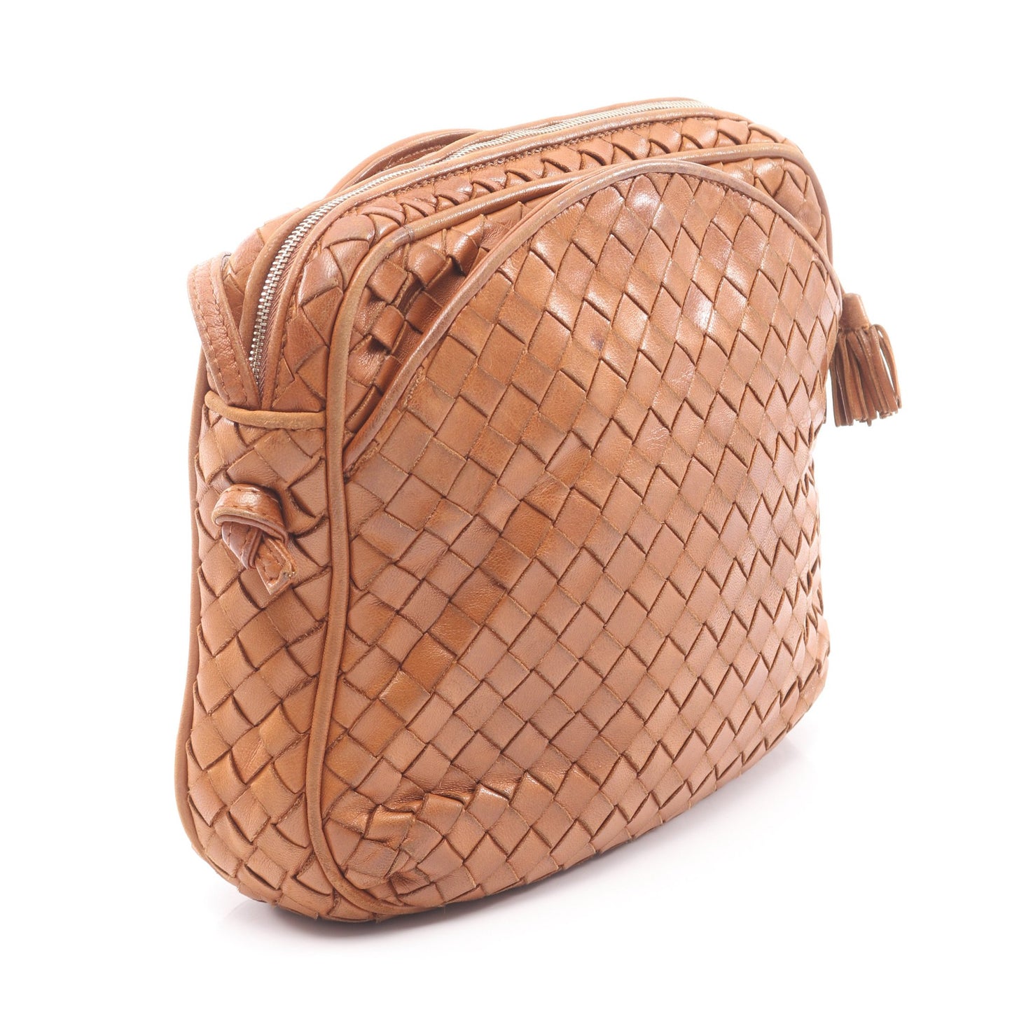 イントレチャート ショルダーバッグ レザー ブラウン ボッテガヴェネタ バッグ BOTTEGA VENETA