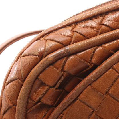 イントレチャート ショルダーバッグ レザー ブラウン ボッテガヴェネタ バッグ BOTTEGA VENETA