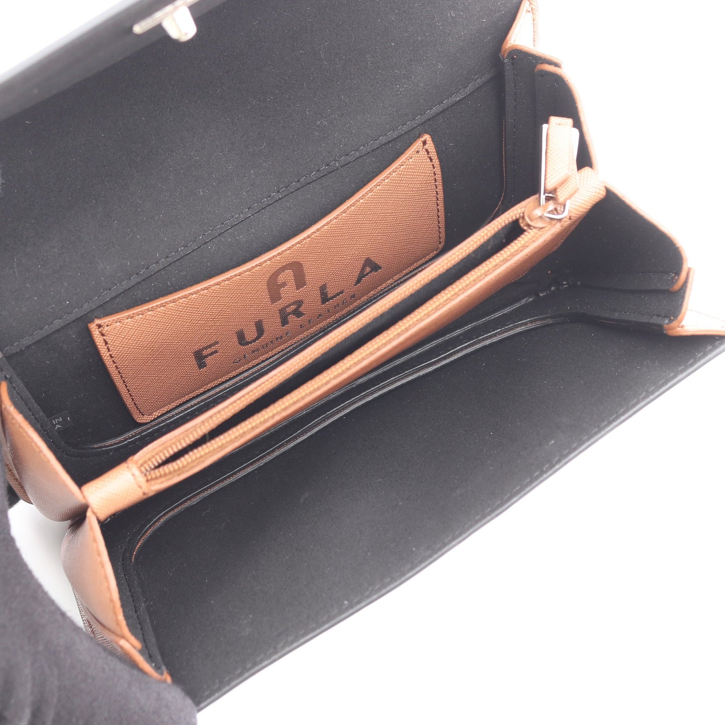 スプレンディダ 2WAY チェーンハンドバッグ レザー ブラック フルラ バッグ FURLA