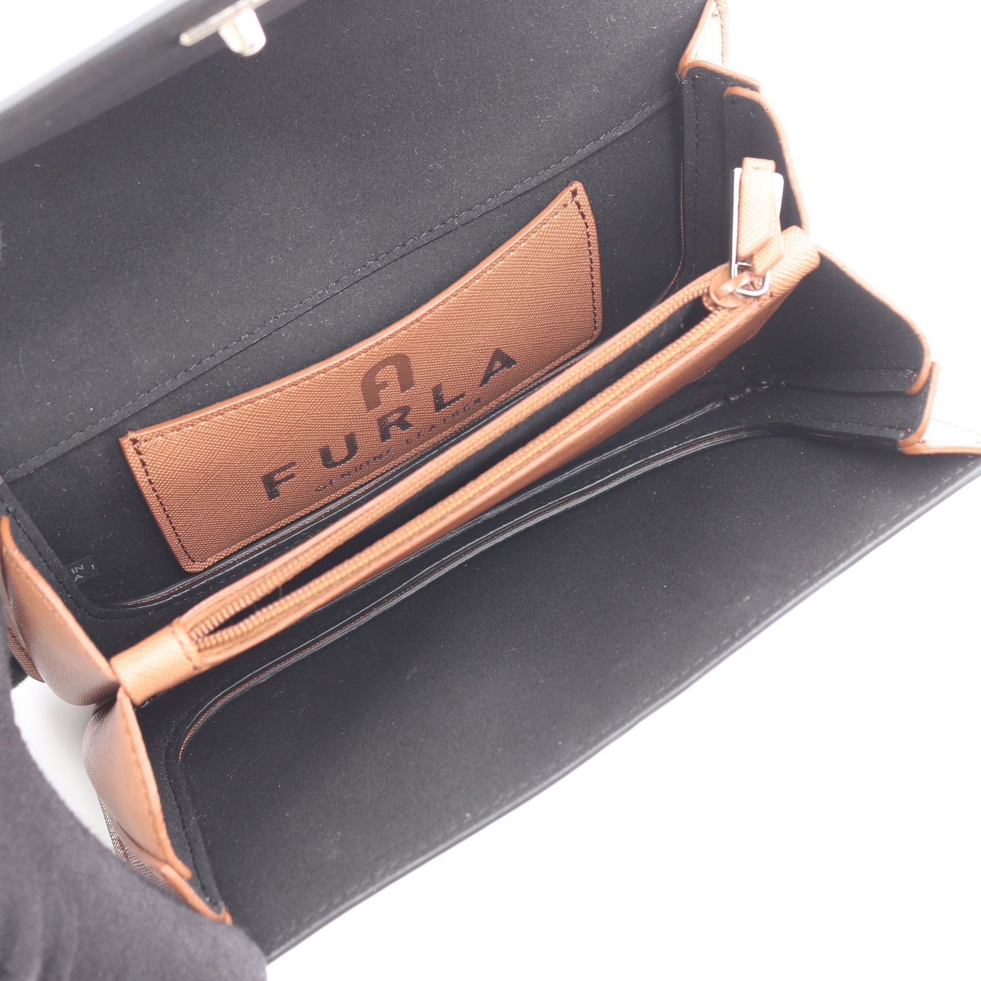 スプレンディダ 2WAY チェーンハンドバッグ レザー ブラック フルラ バッグ FURLA