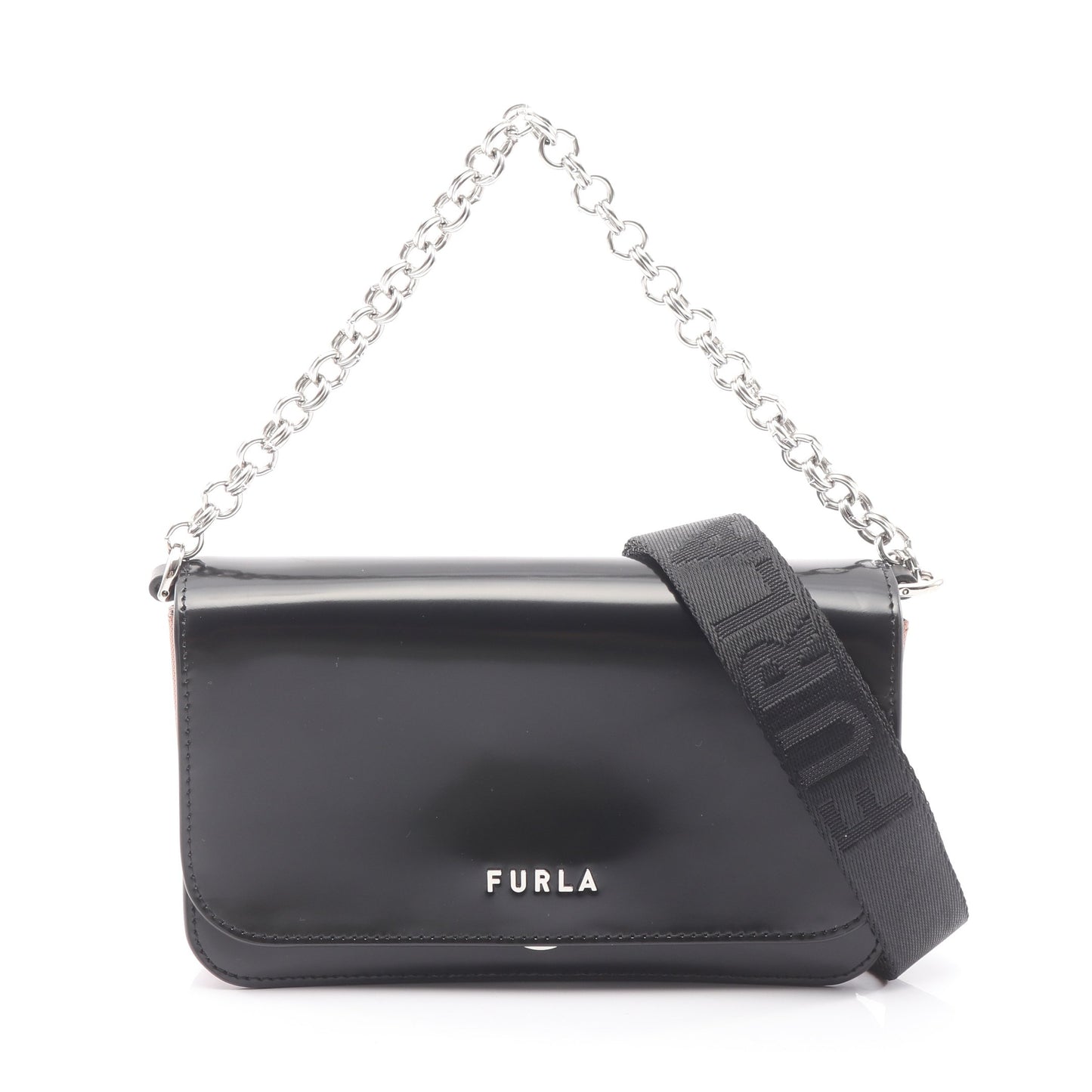 スプレンディダ 2WAY チェーンハンドバッグ レザー ブラック フルラ バッグ FURLA