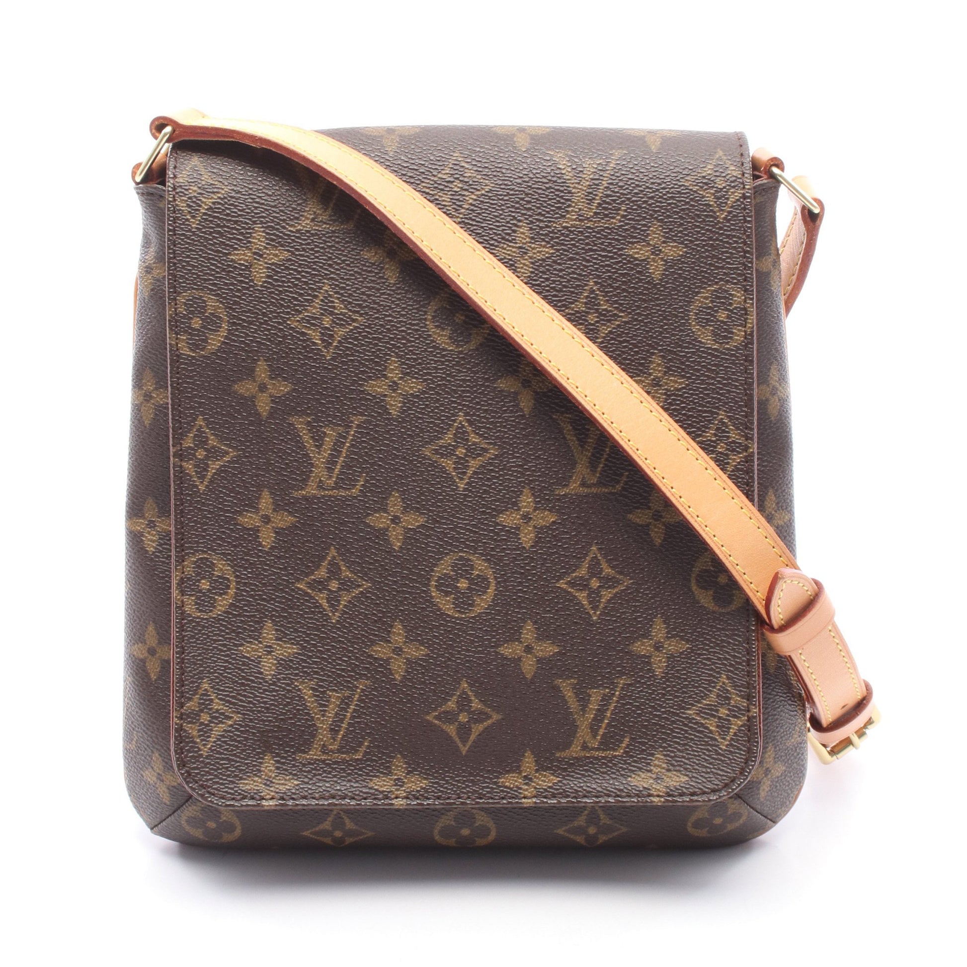 ミュゼットサルサ ロングストラップ モノグラム ショルダーバッグ PVC レザー ブラウン ルイヴィトン バッグ LOUIS VUITTON