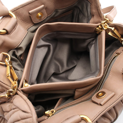 マテラッセ 2WAY ハンドバッグ レザー ピンクベージュ ミュウミュウ バッグ miu miu