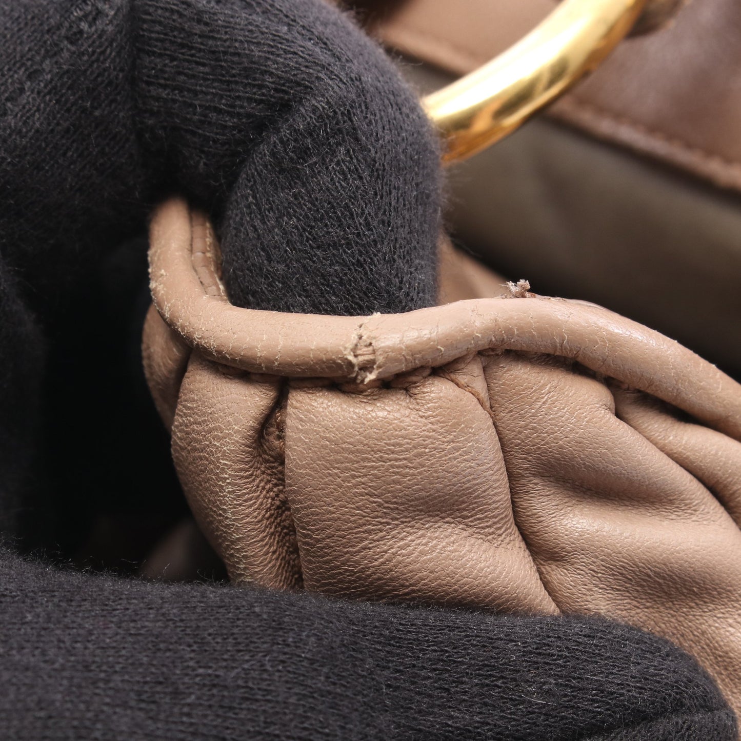マテラッセ 2WAY ハンドバッグ レザー ピンクベージュ ミュウミュウ バッグ miu miu
