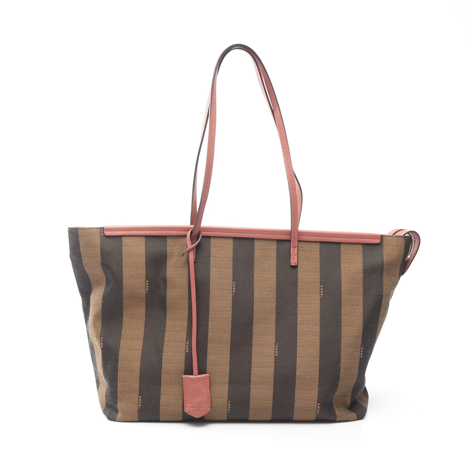 ペカン ショルダーバッグ トートバッグ キャンバス レザー ブラウン ピンクブラウン フェンディ バッグ FENDI
