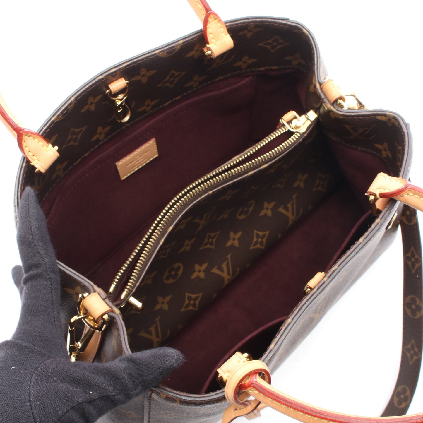 モンテーニュMM モノグラム 2WAY ハンドバッグ PVC レザー ブラウン ルイヴィトン バッグ LOUIS VUITTON