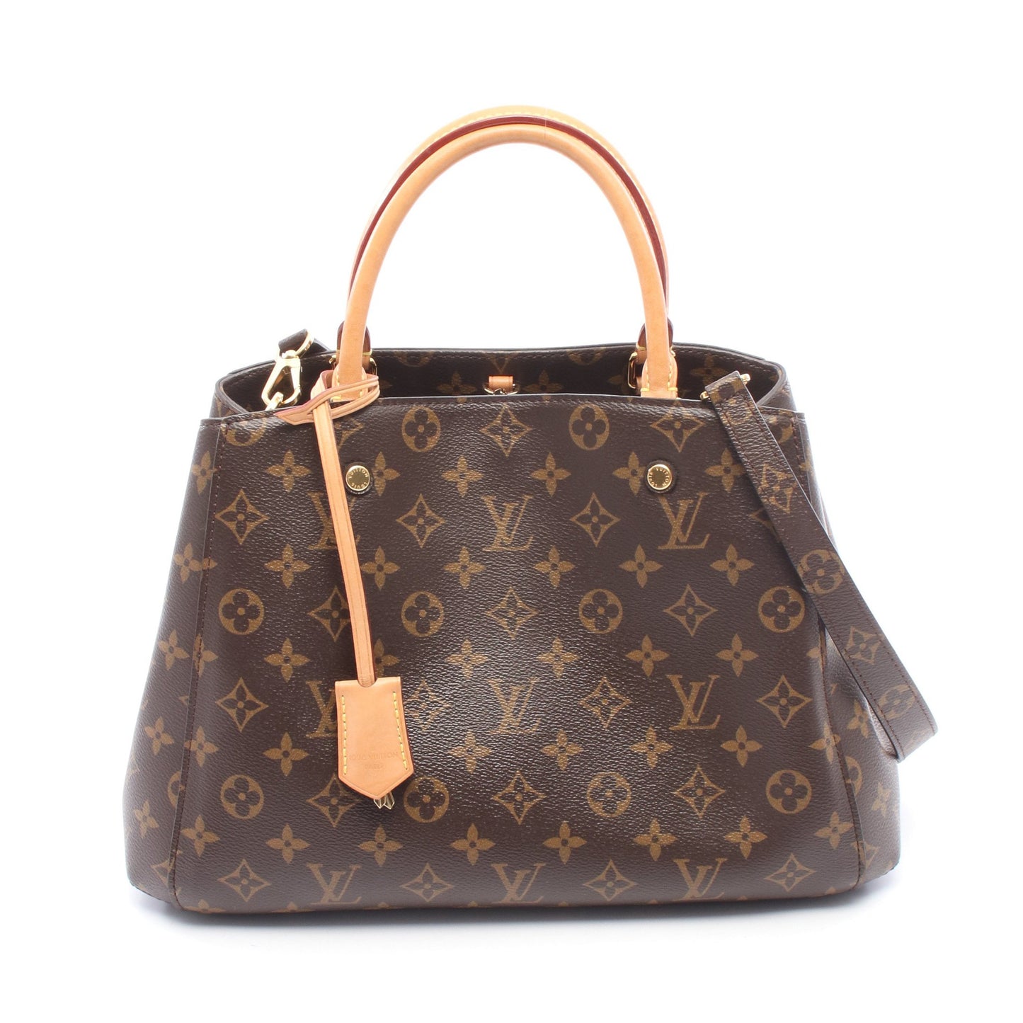 モンテーニュMM モノグラム 2WAY ハンドバッグ PVC レザー ブラウン ルイヴィトン バッグ LOUIS VUITTON