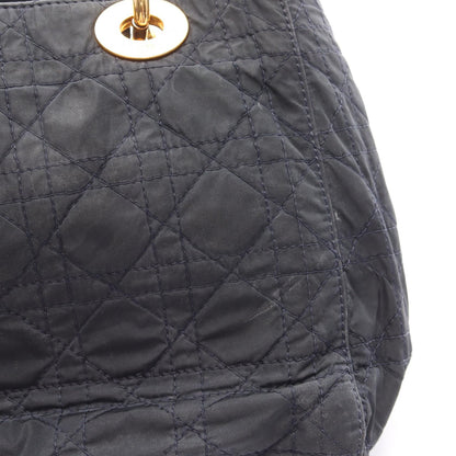 LADY DIOR レディディオール カナージュ 2WAY ハンドバッグ ナイロン エナメルレザー ダークネイビー クリスチャンディオール バッグ Christian Dior