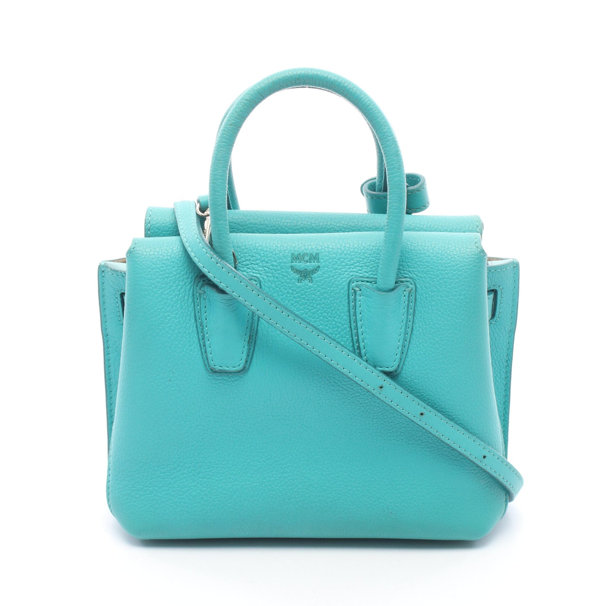 MILLA ミラ 2WAY ハンドバッグ レザー グリーン エムシーエム バッグ MCM