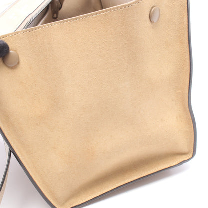 トラペーズ スモール 2WAY ハンドバッグ レザー スエード ベージュ ライトブラウン セリーヌ バッグ CELINE
