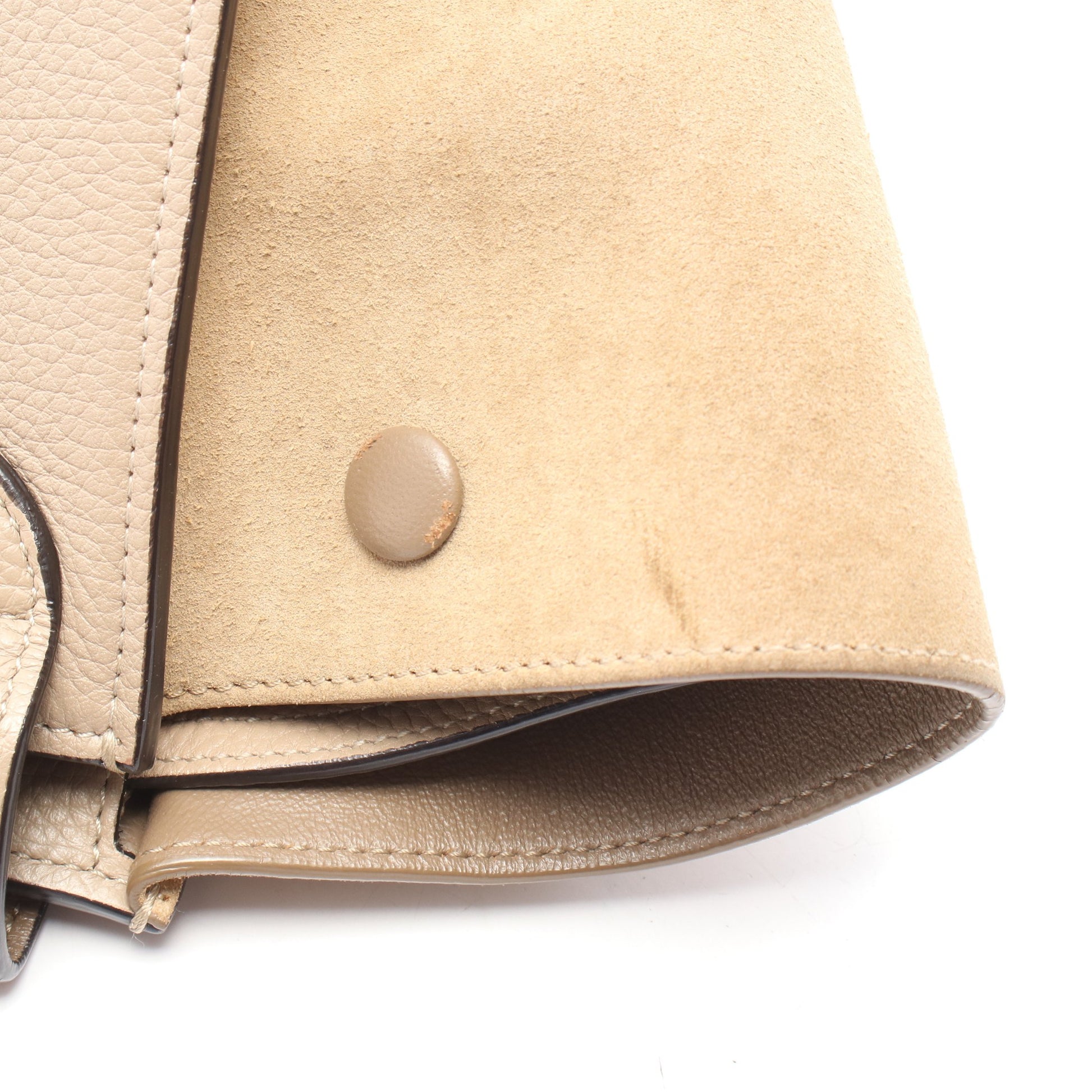 トラペーズ スモール 2WAY ハンドバッグ レザー スエード ベージュ ライトブラウン セリーヌ バッグ CELINE