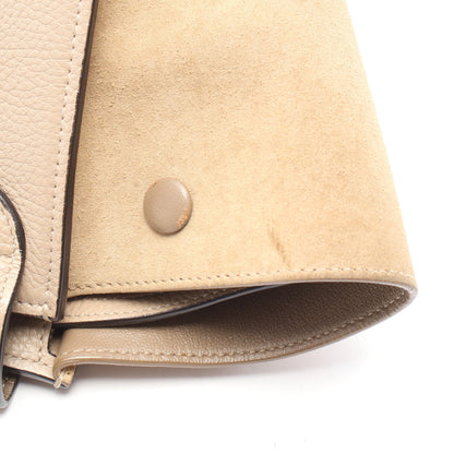 トラペーズ スモール 2WAY ハンドバッグ レザー スエード ベージュ ライトブラウン セリーヌ バッグ CELINE