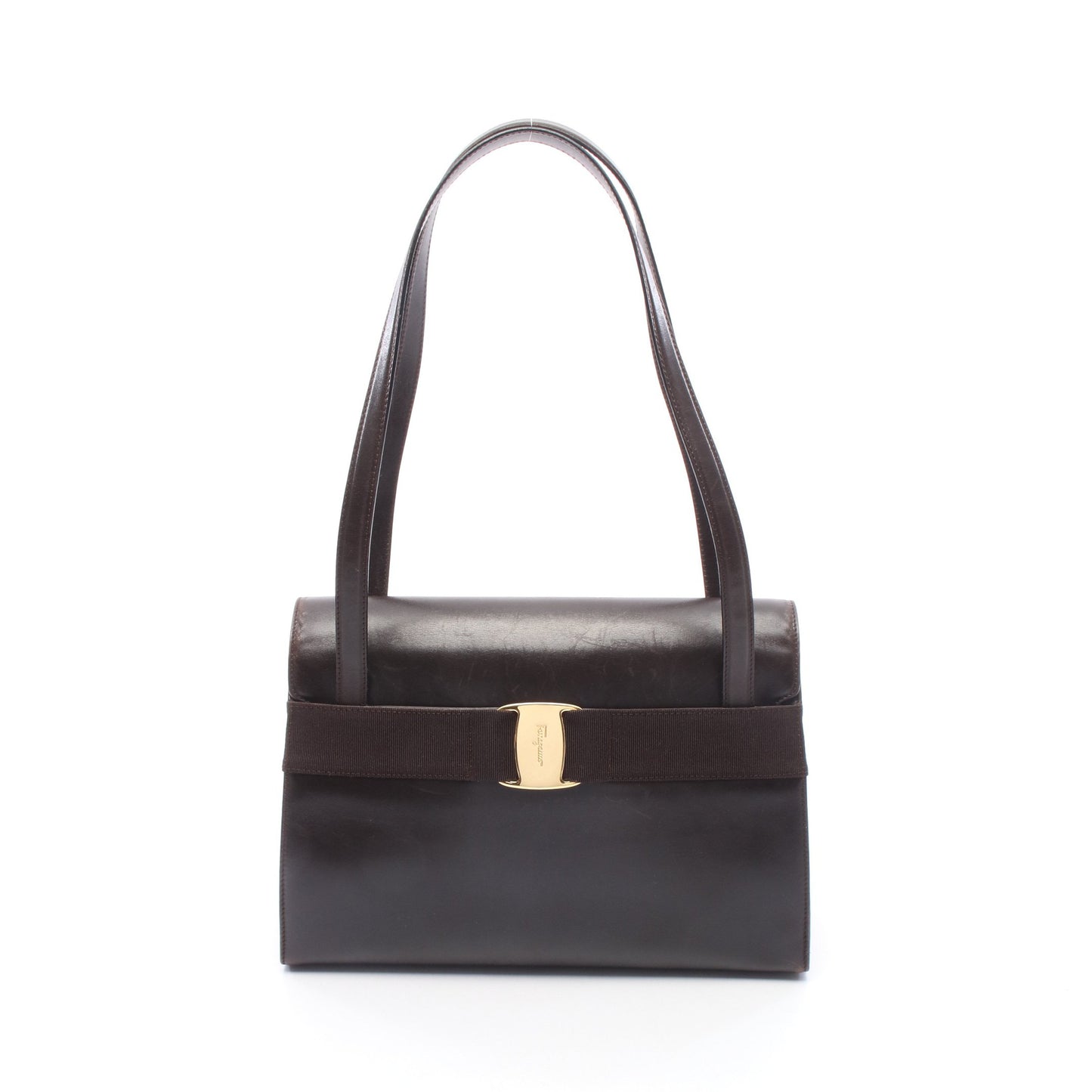 ヴァラリボン ショルダーバッグ レザー ダークブラウン サルヴァトーレフェラガモ バッグ Salvatore Ferragamo