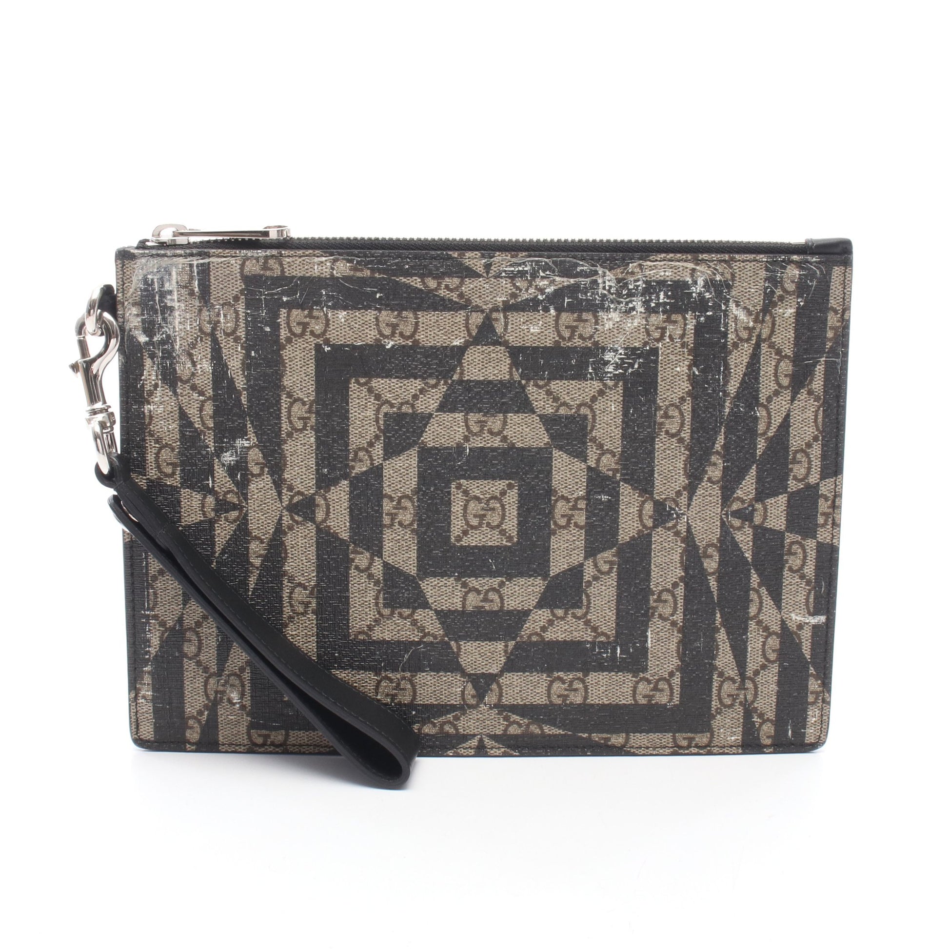 GGカレイド クラッチバッグ コーティングキャンバス/レザー ベージュ ブラウン ブラック グッチ バッグ GUCCI